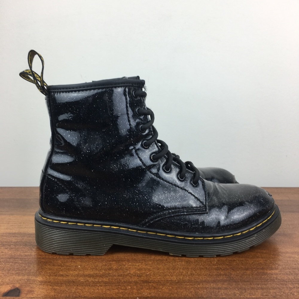 Dr Doc Martens 1460 Glitter J Patent Black Glitter Boots Women’s 5 US Men 4. - Picture 3 of 12